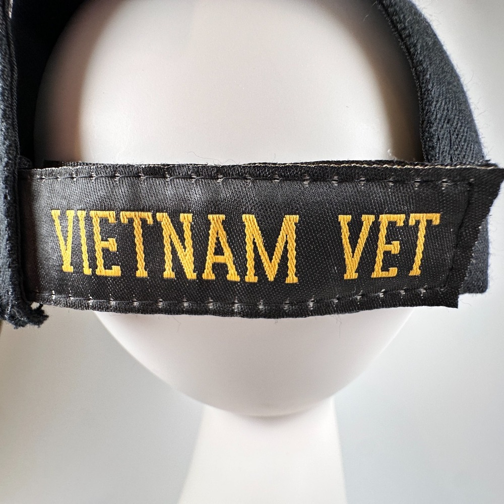 Vietnam Veteran Black Cap Hat Ribbons Metal 1960- Emblem Embroidered NEW w/ Tag - Picture 7 of 14